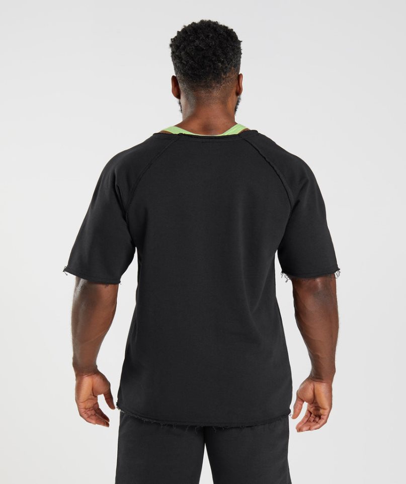 Men's Gymshark Legacy Rag Top T-Shirts Black | CA 35DN1A